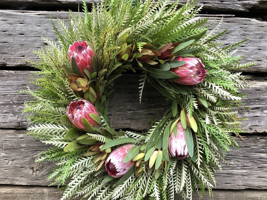 Fresh Protea & Silky Oak Wreaths