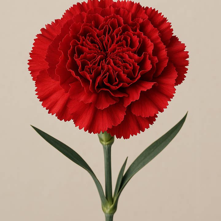Red carnation product photograph