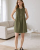 The European Linen Sleeveless Dress - Bayberry Olive