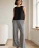 The European Linen Cropped Tank - Black