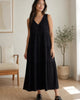The Organic Cotton Gauze Maxi Dress - Black