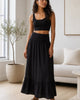 The Organic Cotton Gauze Maxi Skirt - Black