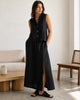 The European Linen Maxi Skirt - Black