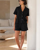 The European Linen Short Sleeve Short - Black