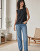 The European Linen Tank - Black