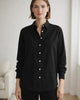 The European Linen Long Sleeve Shirt - Black