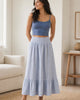The Organic Cotton Gauze Maxi Skirt - Blue Gingham