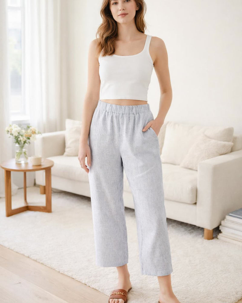 The Marin Pant - Blue Pinstripe