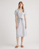 The European Linen Chambray Dress - Blue Pinstripe
