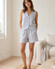 The European Linen Market - Blue Pinstripe