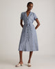 The European Linen Chambray Dress - Chambray Stripe