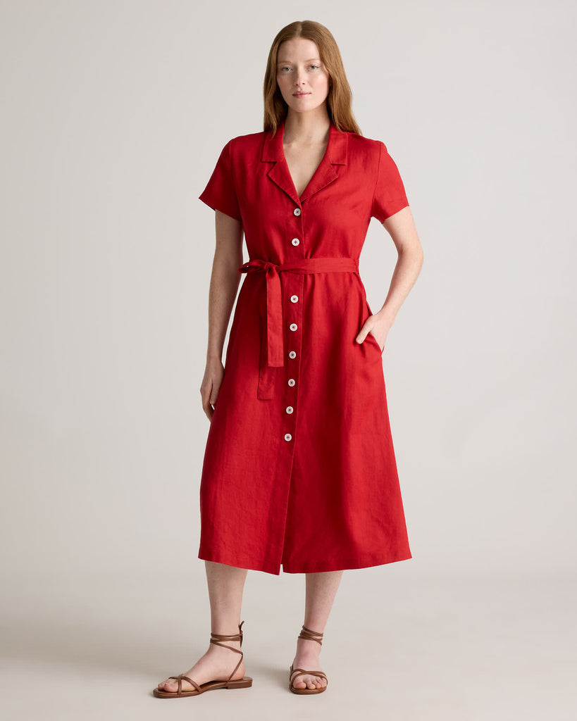 The European Linen Chambray Dress - Chile