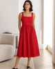 The European Linen Midi Dress - Chile