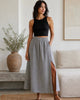 The European Linen Maxi Skirt - Classic Mini Gingham