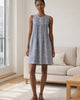 The European Linen Sleeveless Dress - Classic Mini Gingham