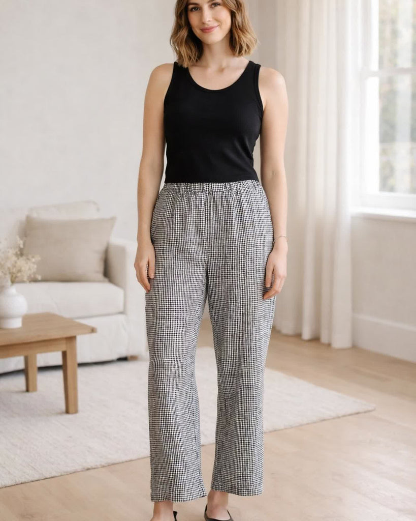 The Marin Pant - Classic Mini Gingham