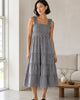 The European Linen Chambray Midi Dress - Classic Mini Gingham