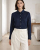 The European Linen Long Sleeve Shirt - Deep Navy