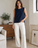 The European Linen Tank - Deep Navy