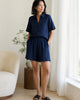The European Linen Short Sleeve Short - Deep Navy