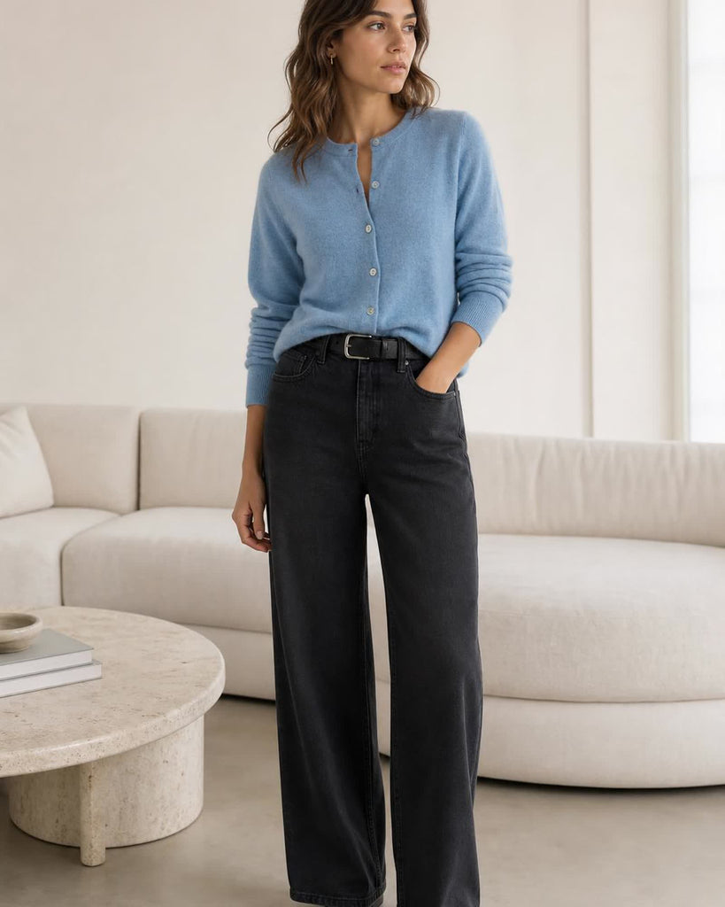 The Cashmere Sweater - Faded Denim
