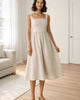 The European Linen Fit & Flare Midi Dress - Flax
