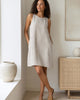The European Linen Mini Dress - Flax