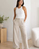 The European Linen Wide Leg Pant - Flax