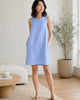 The European Linen Mini Dress - French Blue
