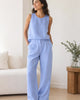 The European Linen Tank - French Blue