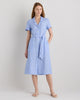 The European Linen Chambray Dress - French Blue