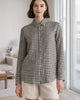 The European Linen Long Sleeve Shirt - Khaki / Black Gingham