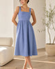 The European Linen Midi Dress - Moonstone Blue