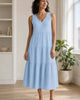 The Organic Cotton Gauze Maxi Dress - Ocean Breeze