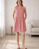 The European Linen Sleeveless Dress - Red Classic Mini Gingham