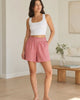 The European Linen Short - Red Classic Mini Gingham