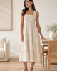 The European Linen Chambray Midi Dress - Sand
