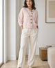 The Organic Cotton Cropped Cardigan - Shell Pink