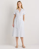 The European Linen Chambray Dress - Sky Blue Mariner Stripe