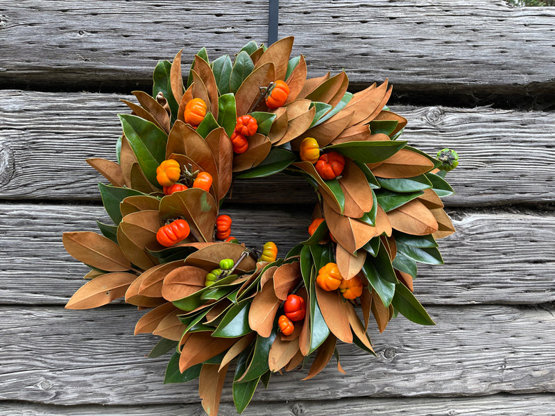 What to expect from seasonal pumpkin botanical wreaths
