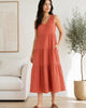 The Organic Cotton Gauze Maxi Dress - Spiced Orange