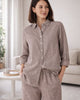 The European Linen Long Sleeve Shirt - Taupe Brown Chambray