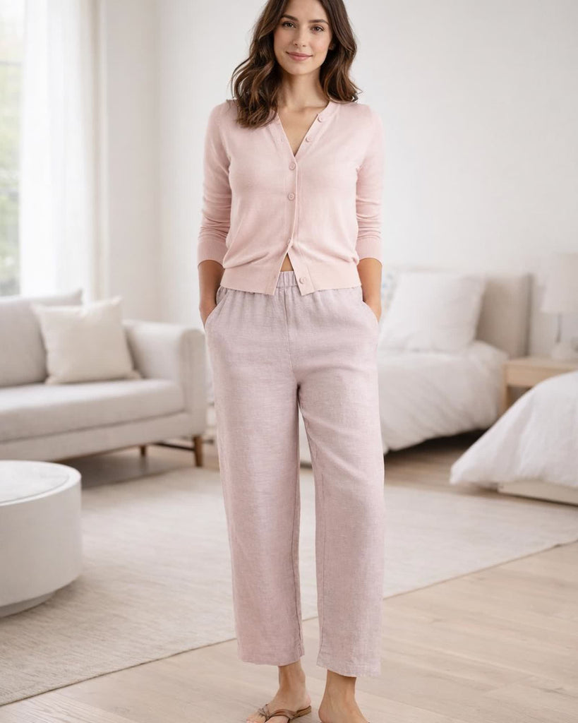 The Marin Pant - Vintage Pink Chambray
