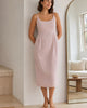 The European Linen Midi Dress - Vintage Pink Chambray