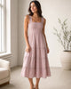 The European Linen Chambray Midi Dress - Vintage Pink Chambray