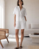 The European Linen Short Sleeve Short - White