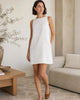 The European Linen Mini Dress - White