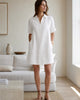 The European Linen Mini Dress - White