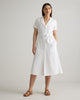 The European Linen Chambray Dress - White