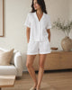 The European Linen Short Sleeve Short - White